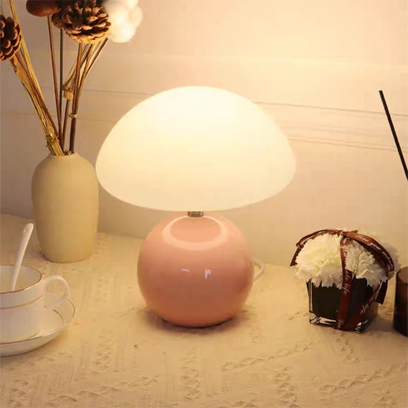 Ceramic Mushroom Bedside Table Lamp