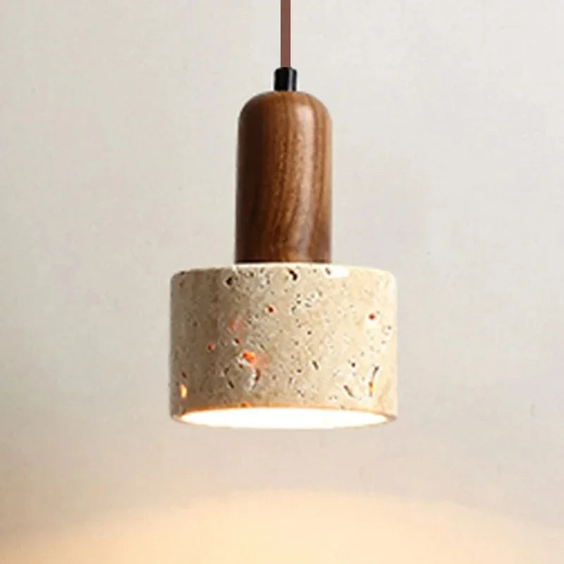 Modern Popular Wabi Sabi Travertine Droplight Over Dining Desk