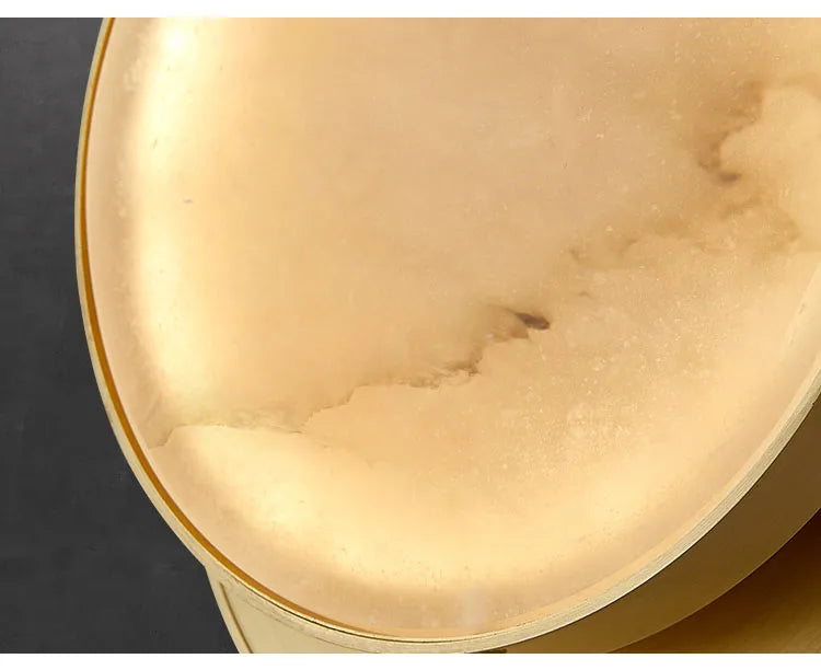 Round Marble and Copper Wall Lamp