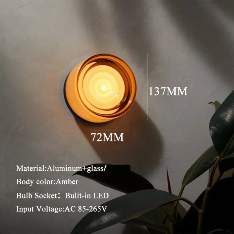 Modern Glass Round Wall Sconce