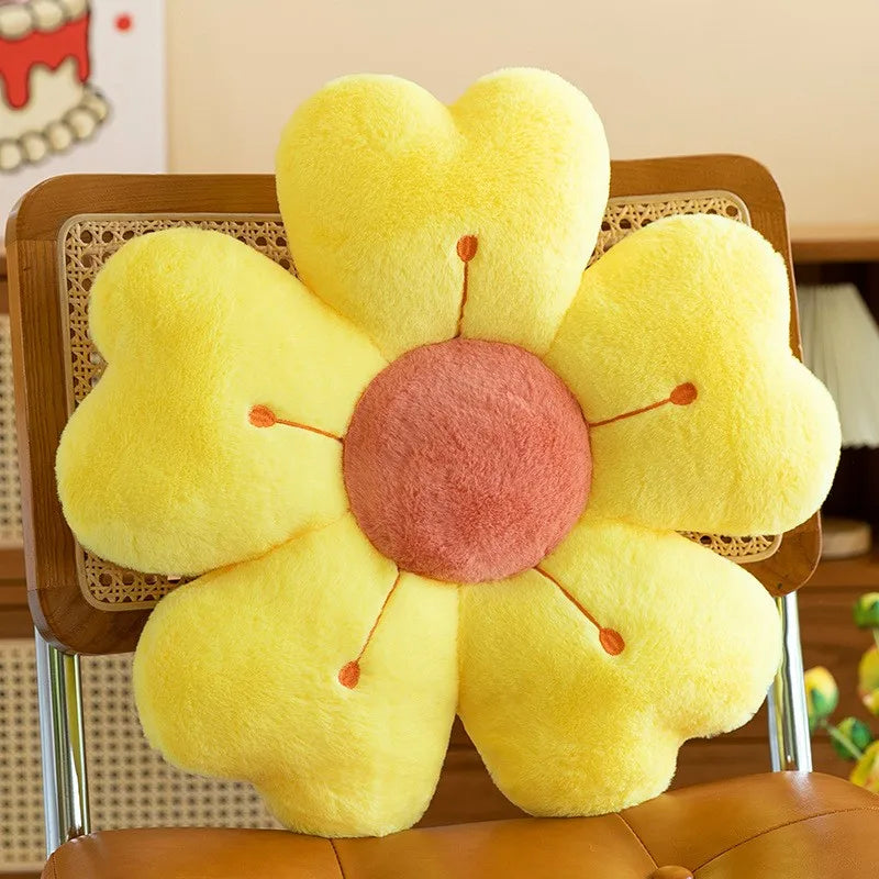 Flower Shaped Plush Throw Pillow