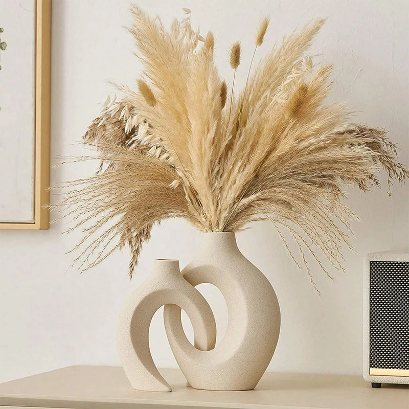 European Ceramic Vase Set Creative White Simple Home Decoration Living