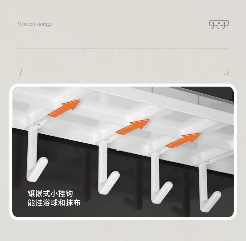 Wall Mounted Bathroom Organizer Shelf
