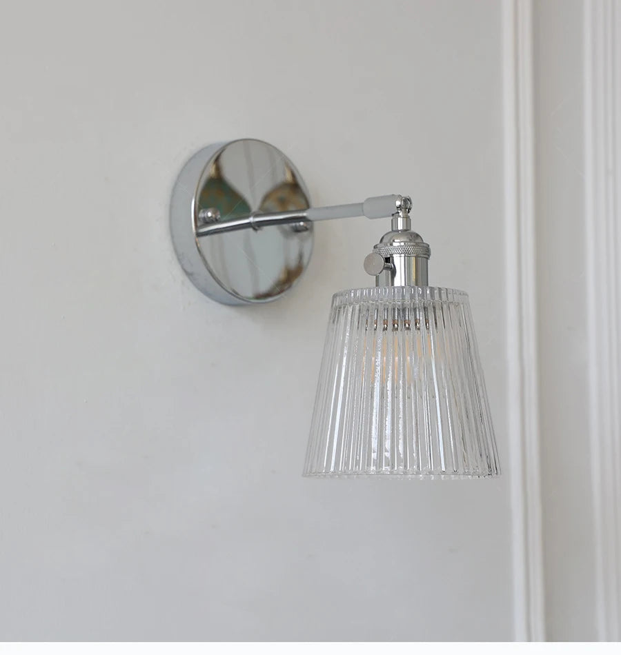 Fluted Glass Swing Arm Sconce