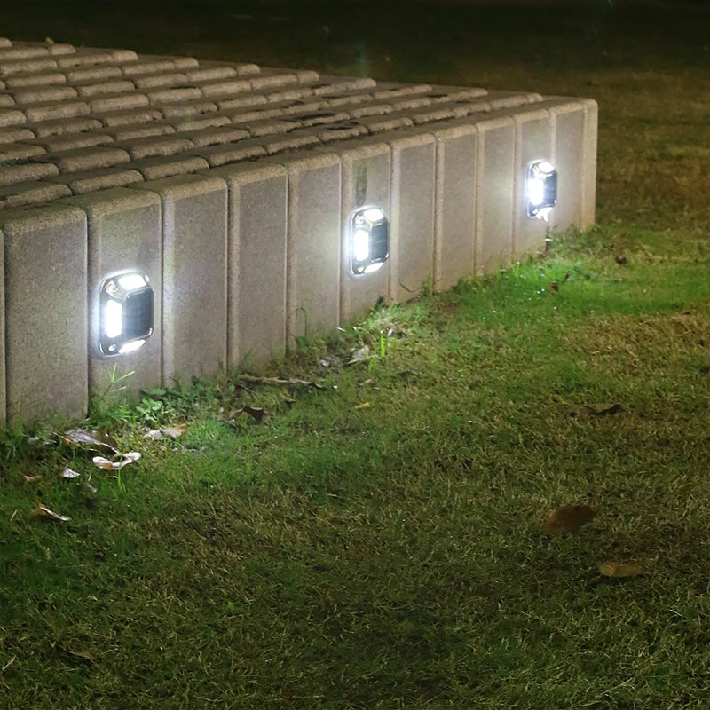 8LED Solar Driveway Light Outdoor Garden Ground Lights Waterproof LED Solar Wall Lamp Camping for Step Stair Pathway Walkway Dec