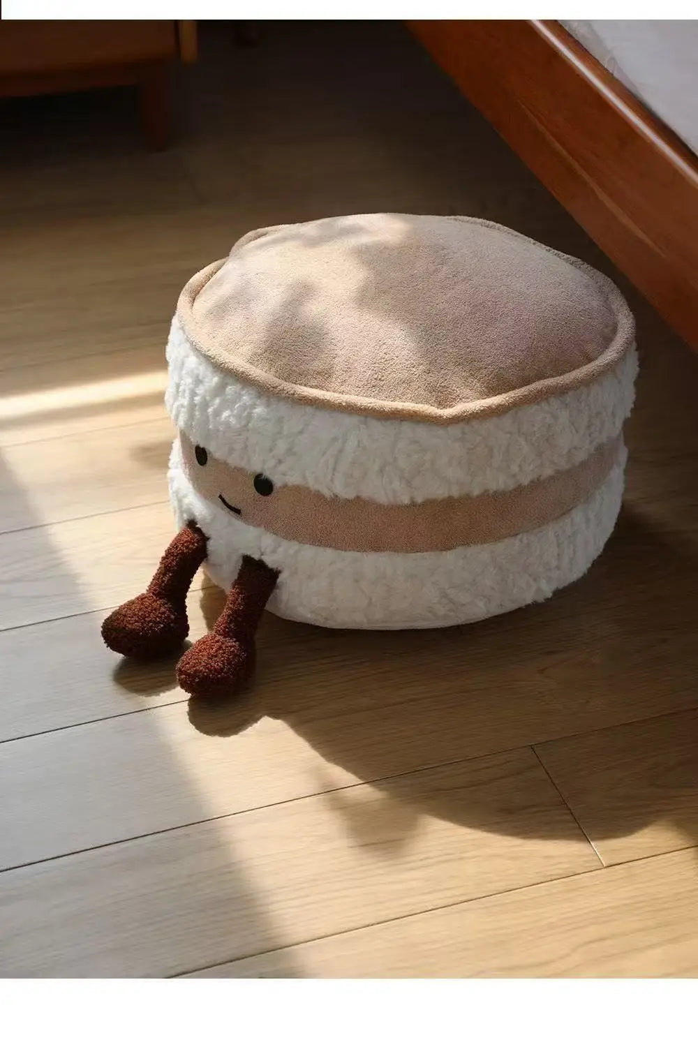 Cute Plush Cake-Shaped Stool - Removable Cover Pouf For Living Room Tatami Footrest & Shoe Changing Decorative Stool Gift