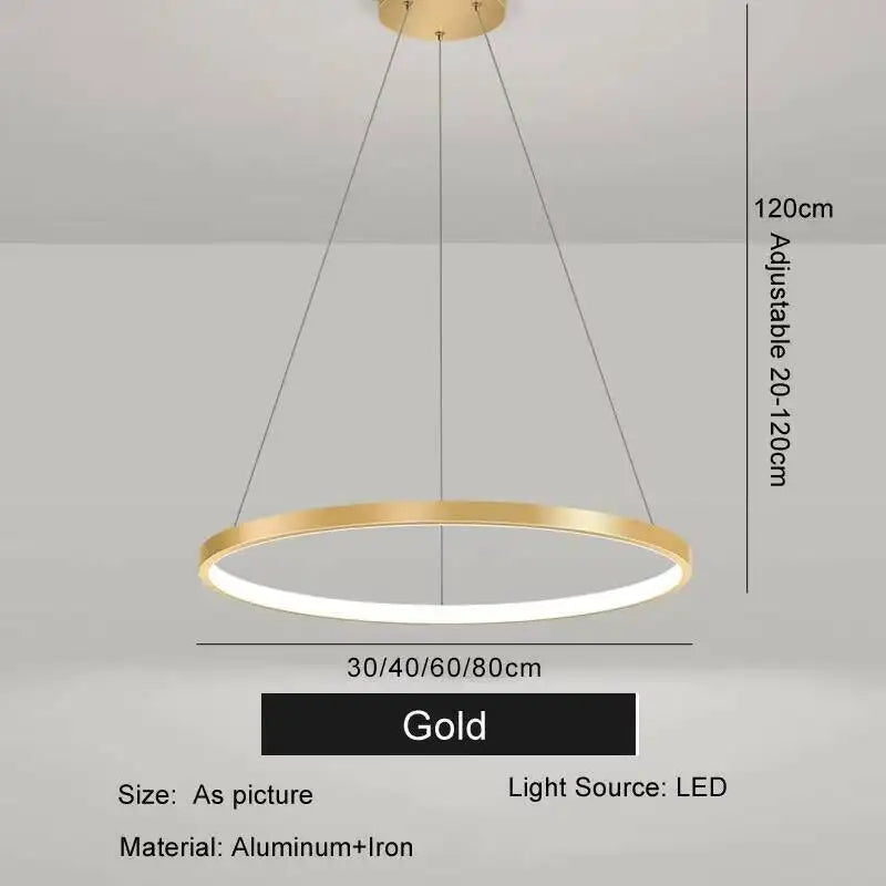 Nordic Aluminium Ring Chandelier