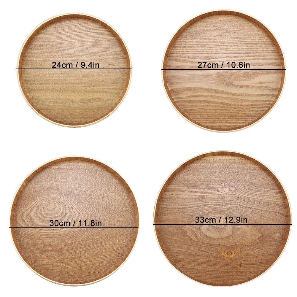 Round Wooden Serving Tray