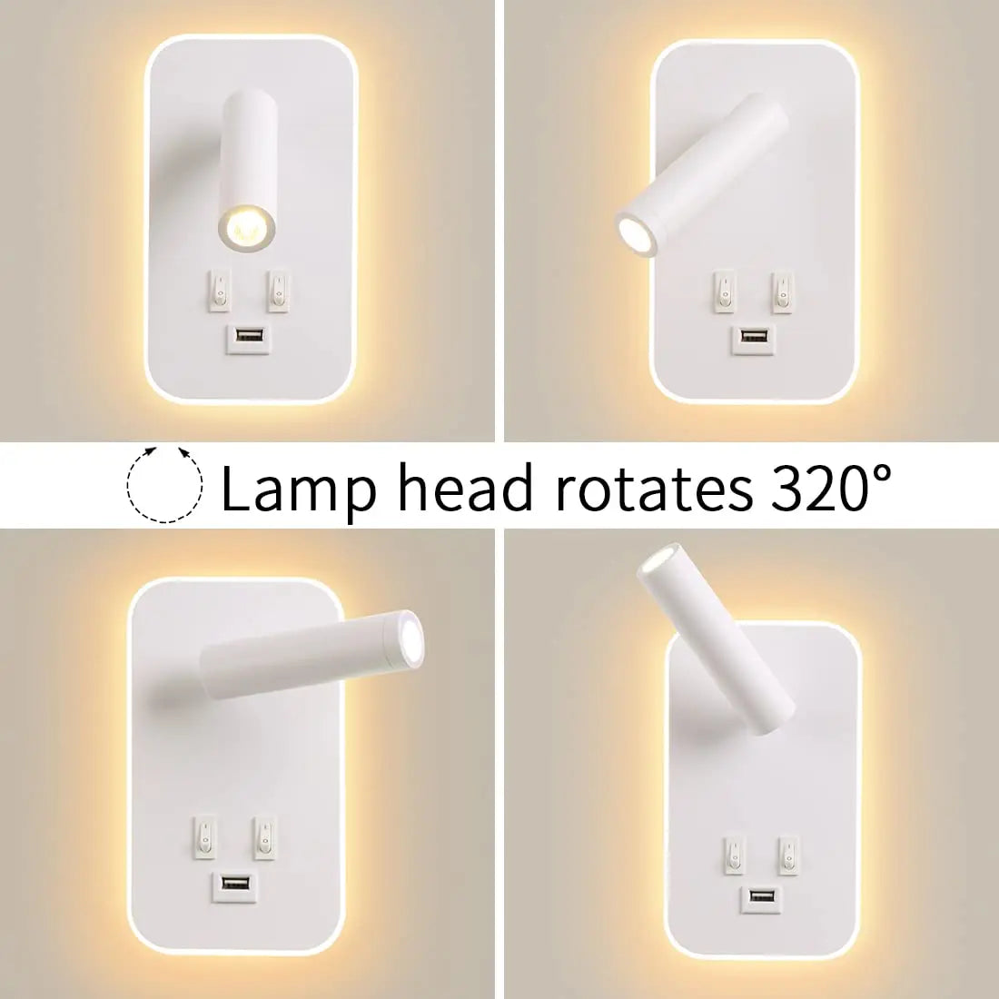 Bedside Wall Lamp, LED Wall Light, Wall Mounted Reading Light with