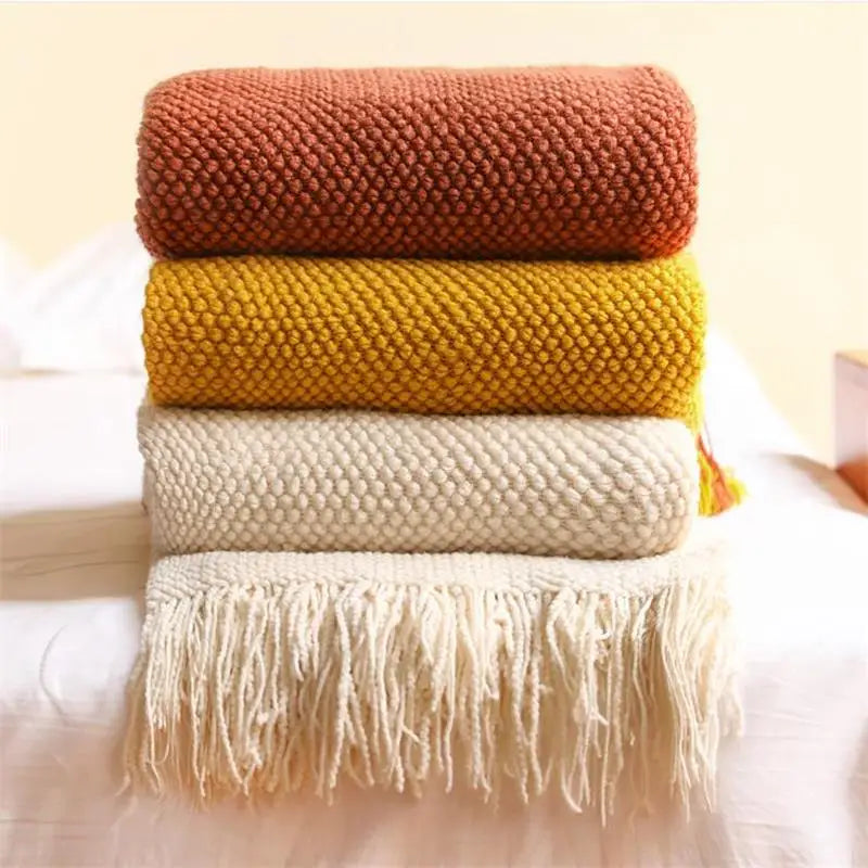 Nordic Solid Knit Throw Blanket