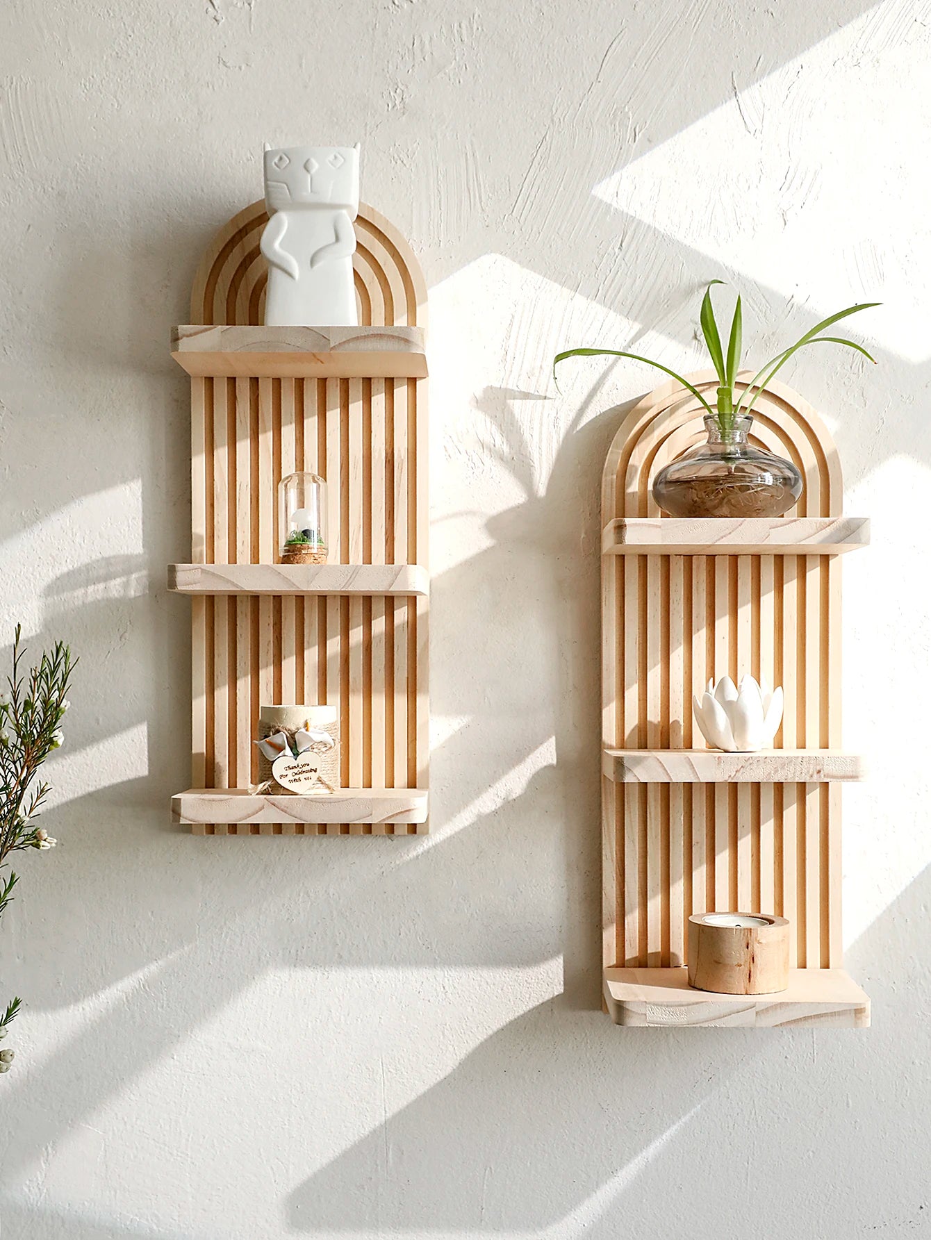 Boho 3-Tier Arch Wall Shelf
