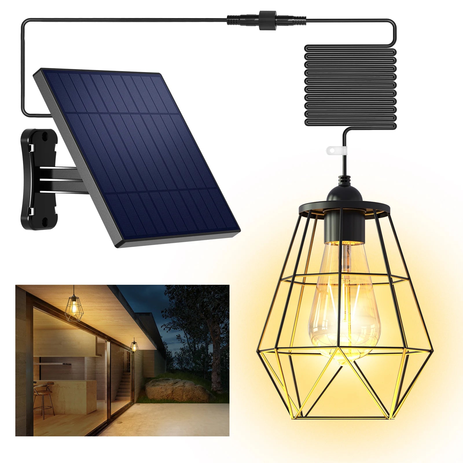 intelamp Long Life 4000mah Solar Pendant Lights Indoor&Outdoor