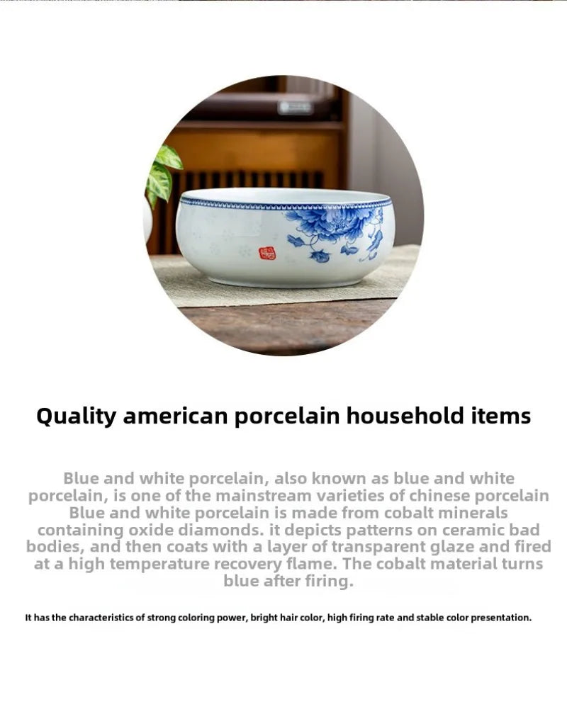 Lotus Planter Ceramic Glazed Bowl-Water Garden Planter for Lotus