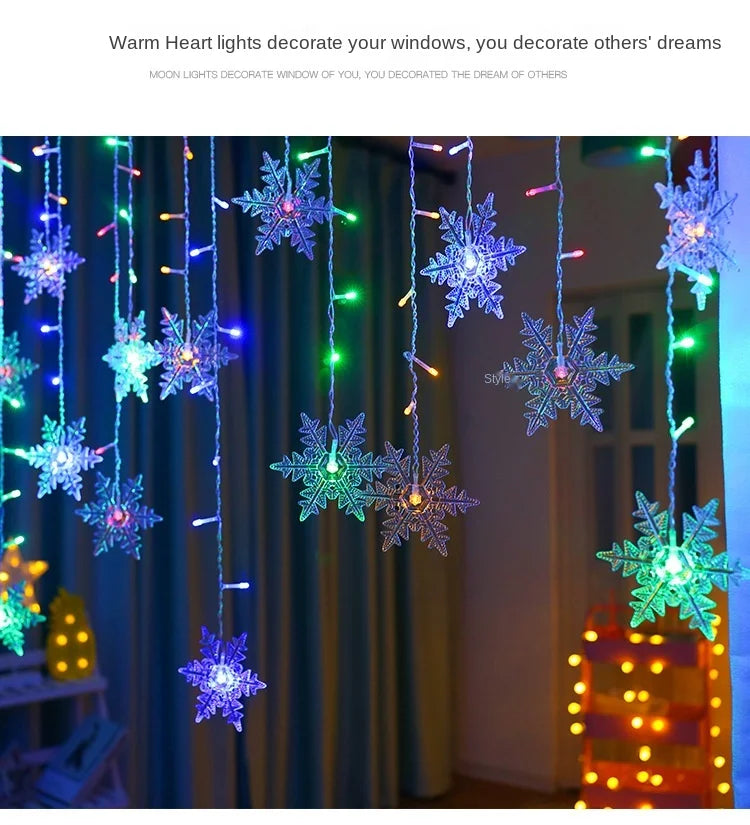 Snowflake LED Curtain Lights 3.2M