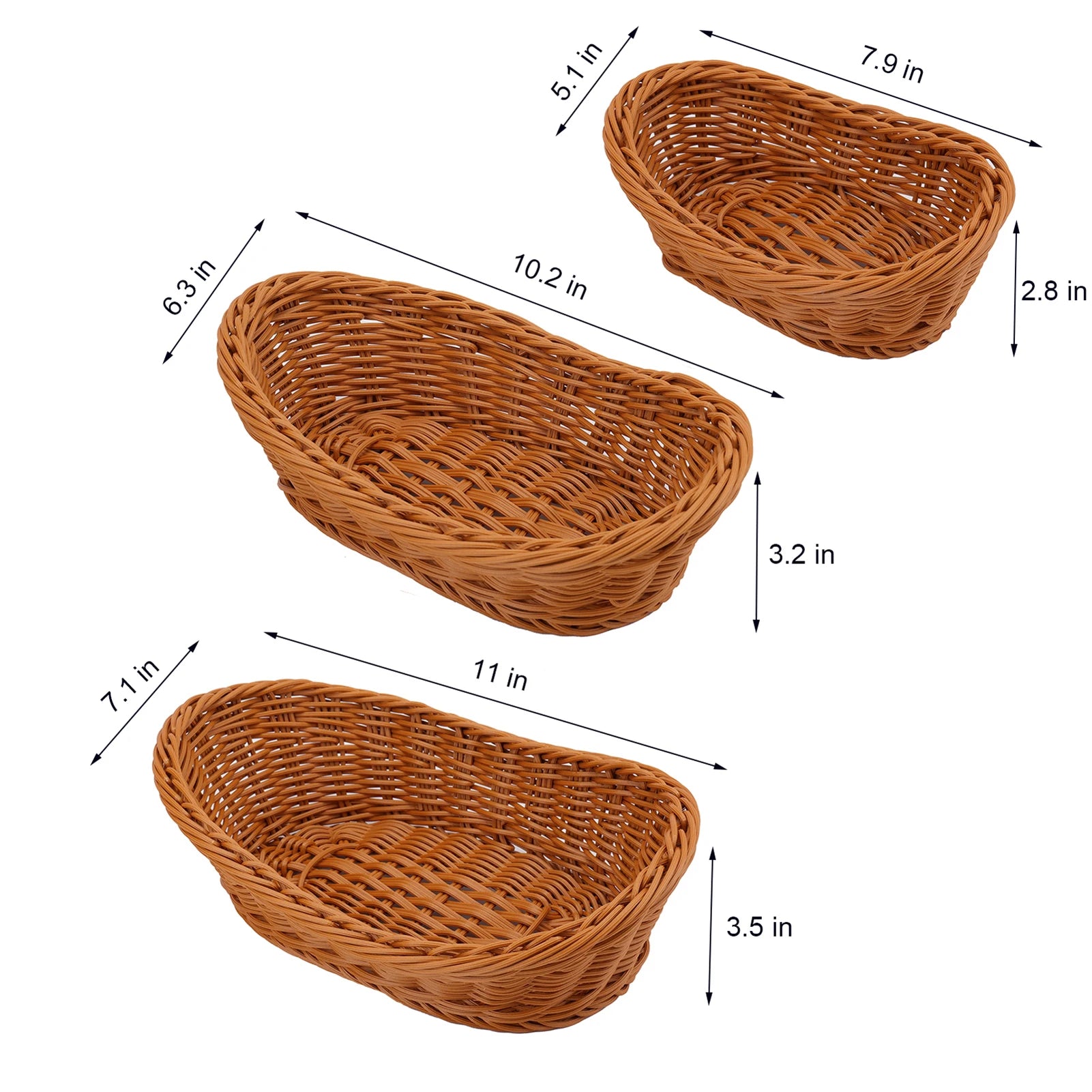 Oval Woven Wicker Bread Basket
