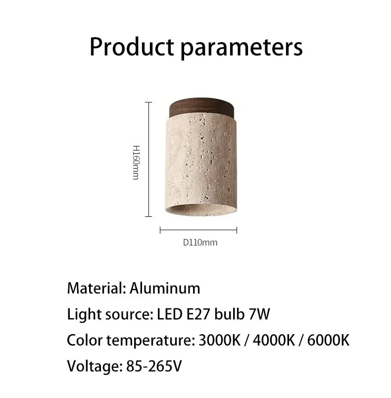 Japanese Stone Wood Ceiling Downlight