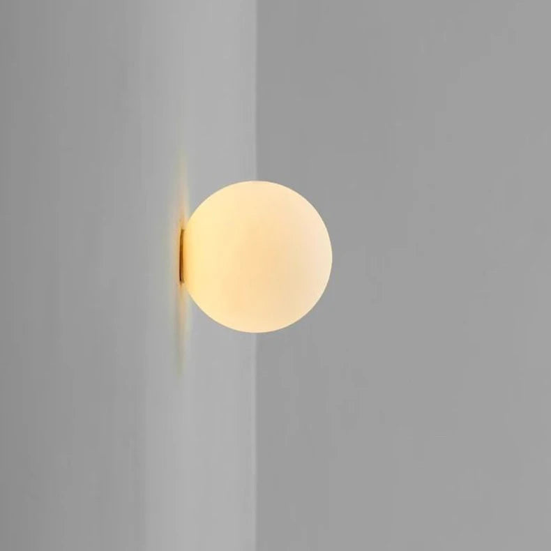 Milky Glass Ball Wall Sconce