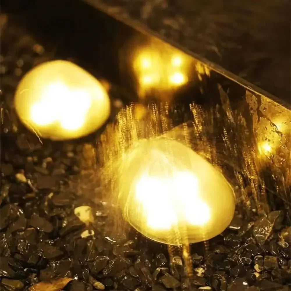 Solar Decorative Lamp Frosted Ground Lamp Outdoor Waterproof  Portable Energy Saving  Lantern Pebble Lawn Light Home Garden Lamp