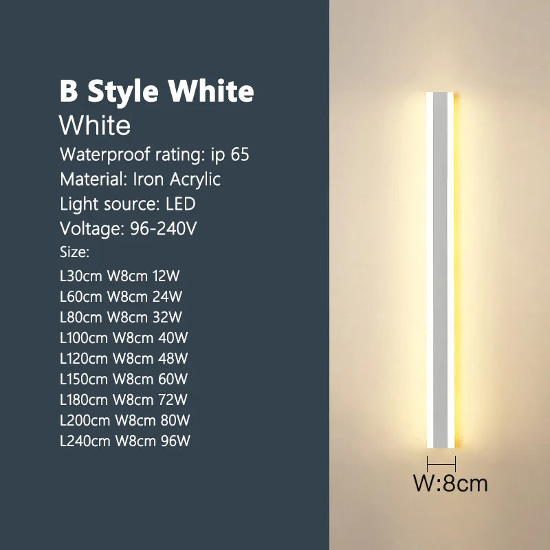 Linear LED Outdoor Wall Light