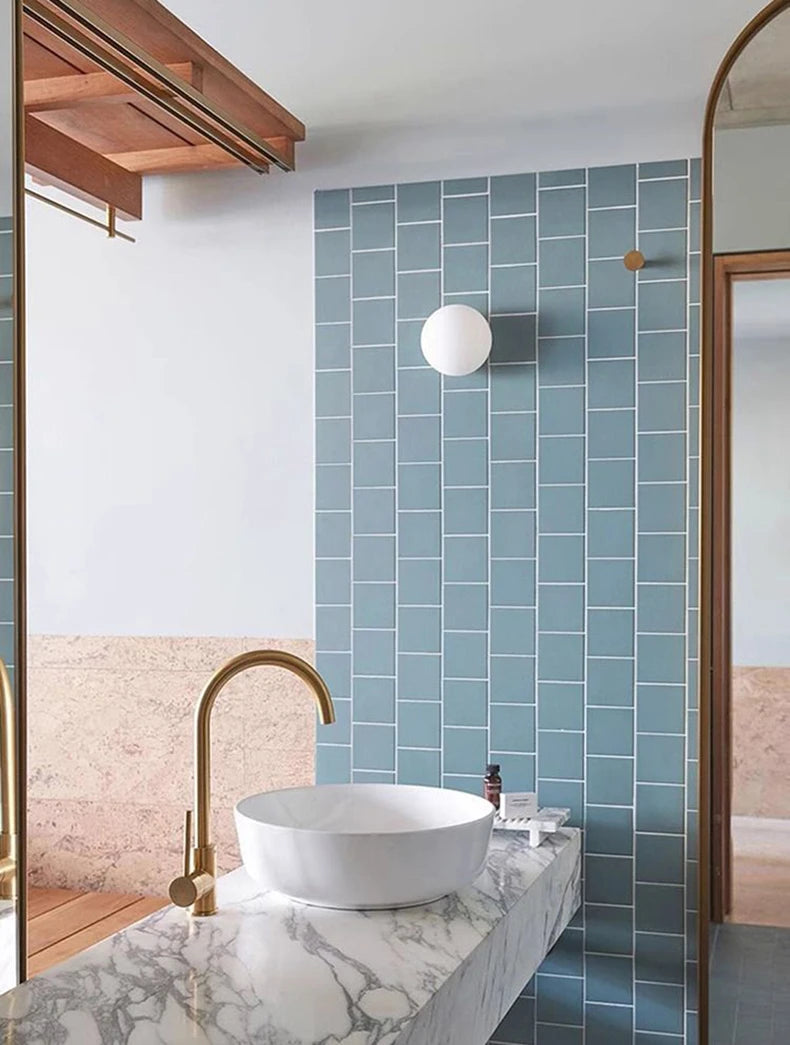 Milky Glass Ball Wall Sconce