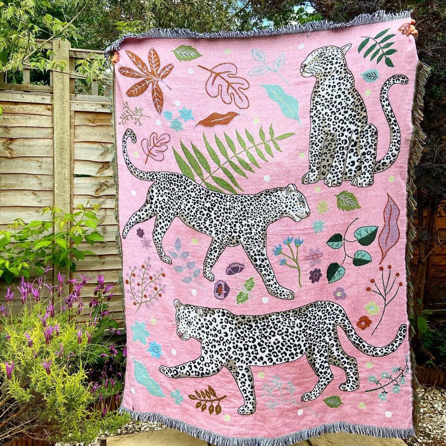 Leopard Jacquard Knit Throw