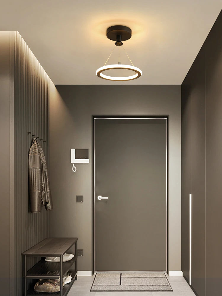 Gold and Black Aisle LED Chandelier