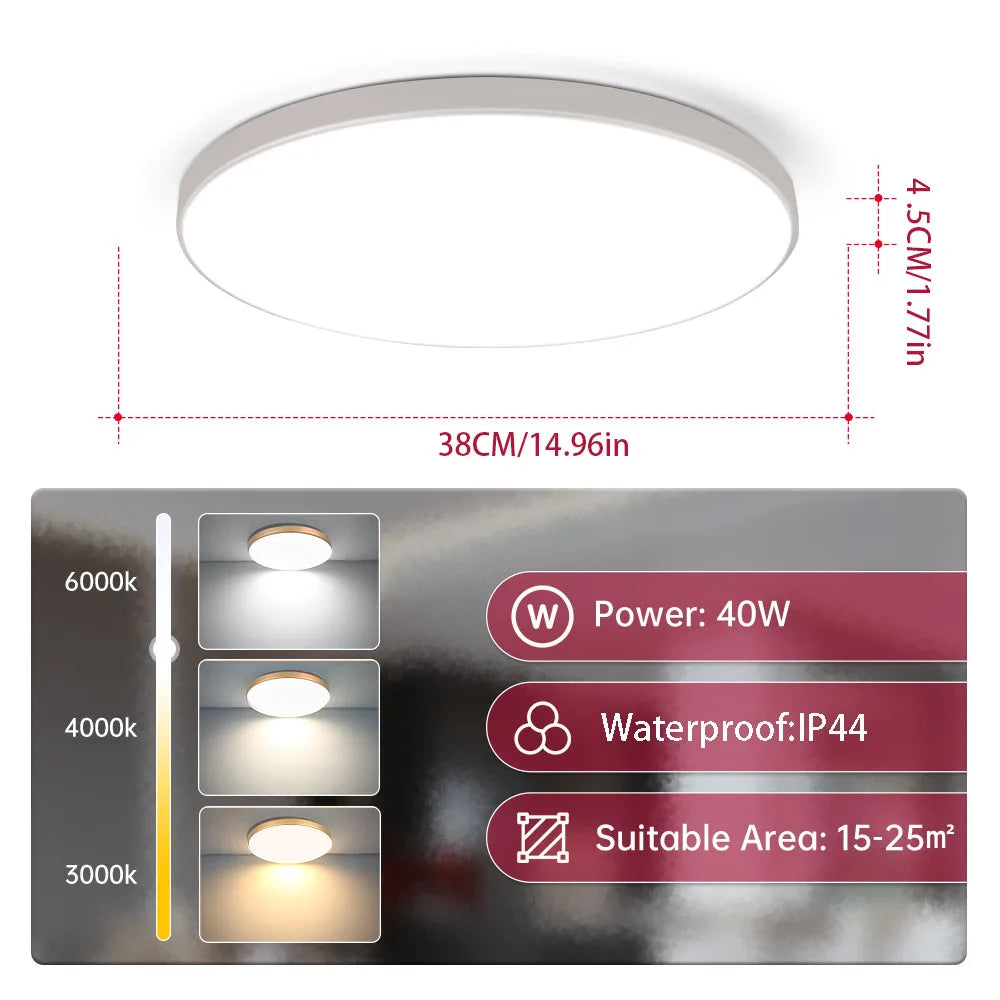 Waterproof IP44 LED Bathroom Ceiling Light
