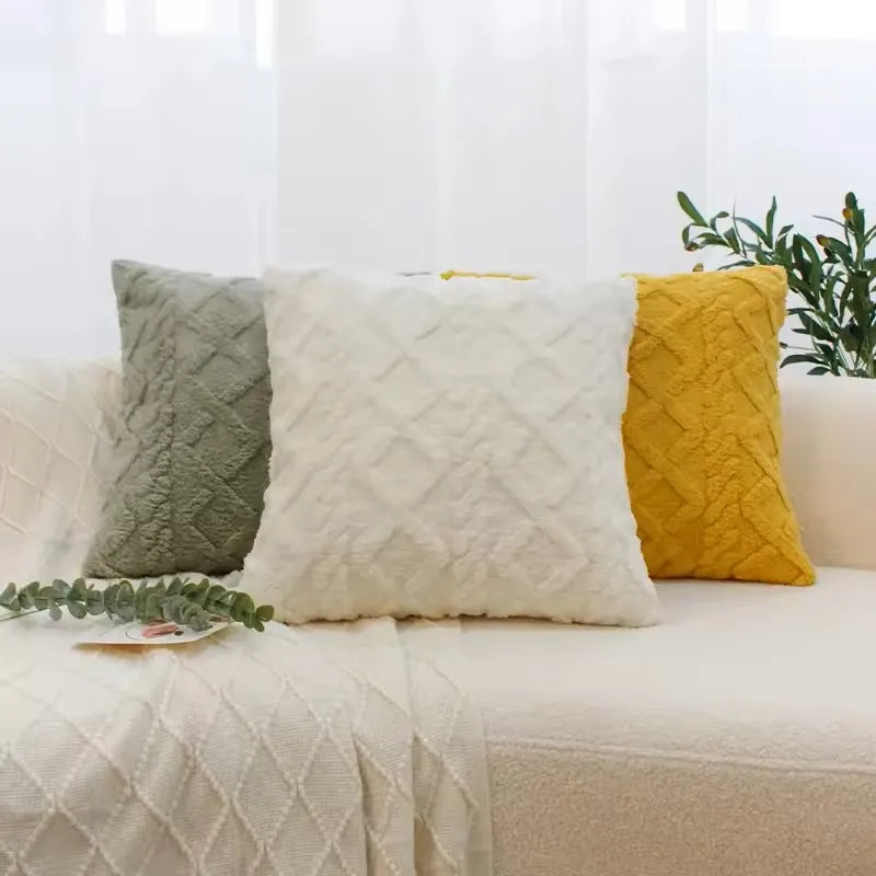 Plush Diamond Tufted Cushion Cover