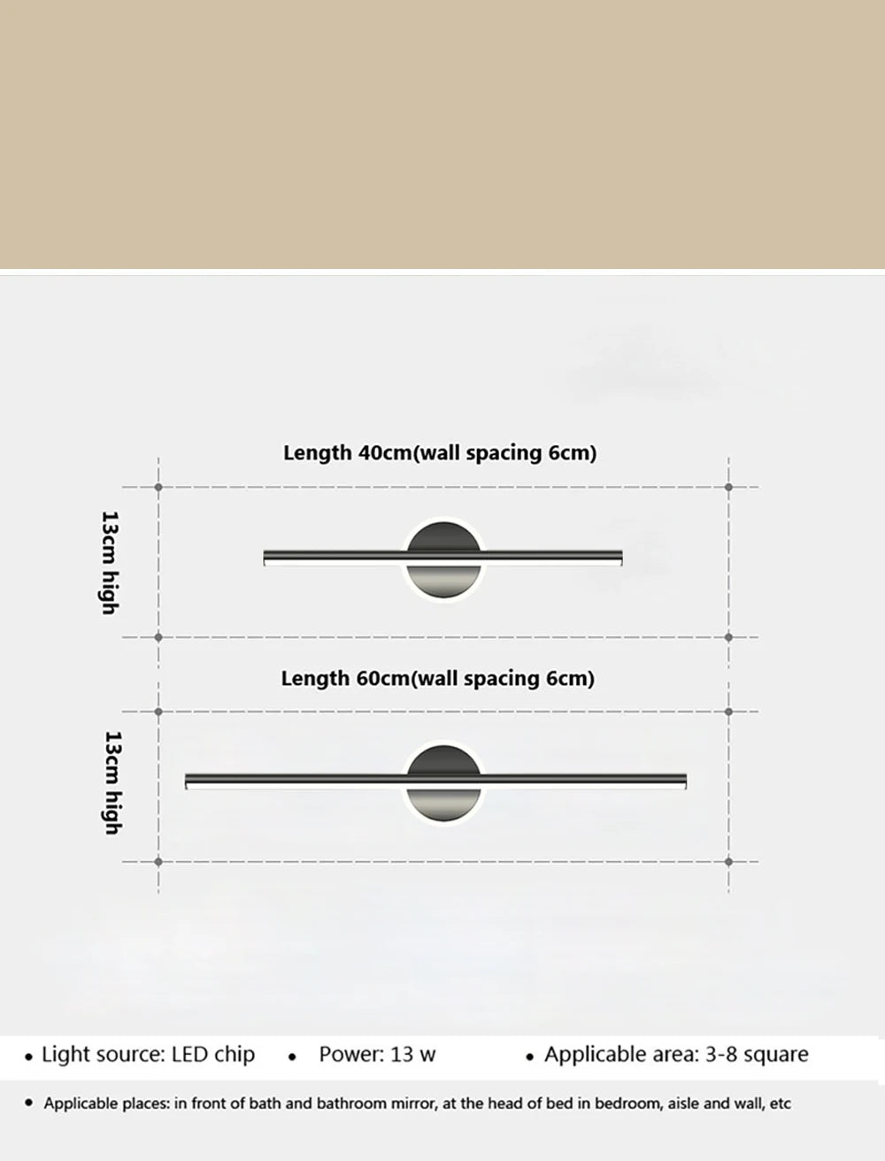 Modern Mirror Strip Wall Light