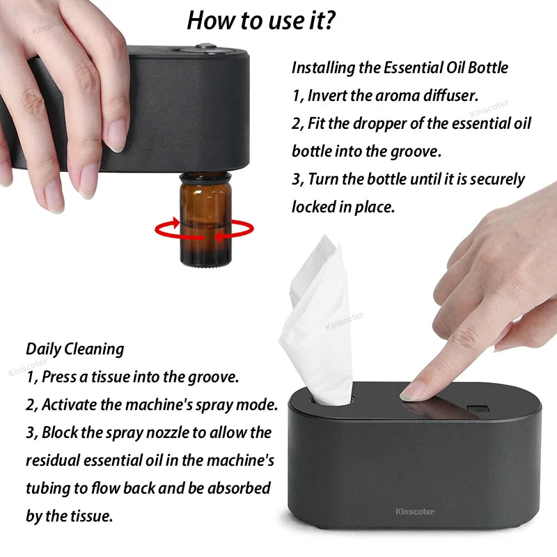 Premium Portable Waterless Aroma Diffuser Compact Essential Oil