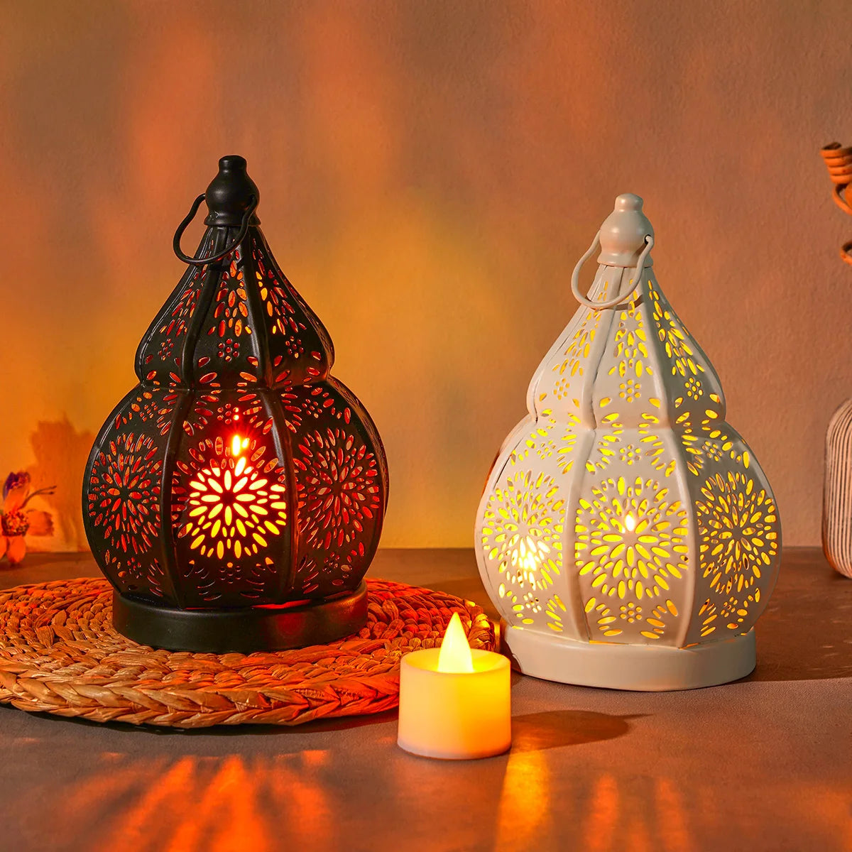Moroccan Gourd Lantern Candle Holder