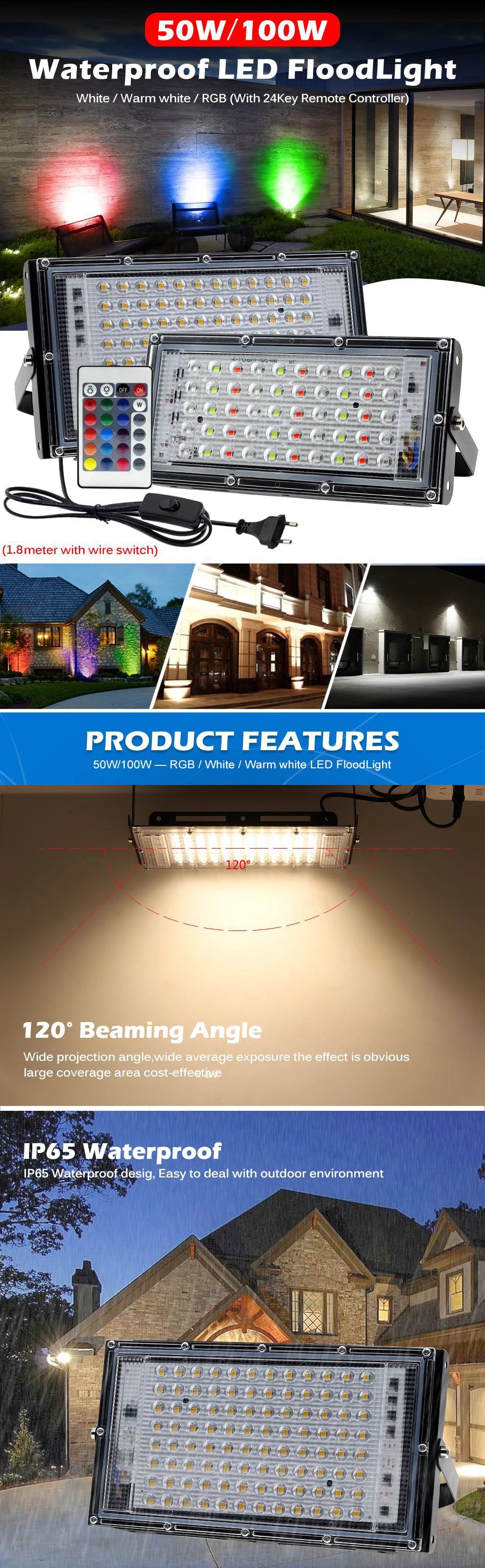 RGB LED Outdoor Flood Light