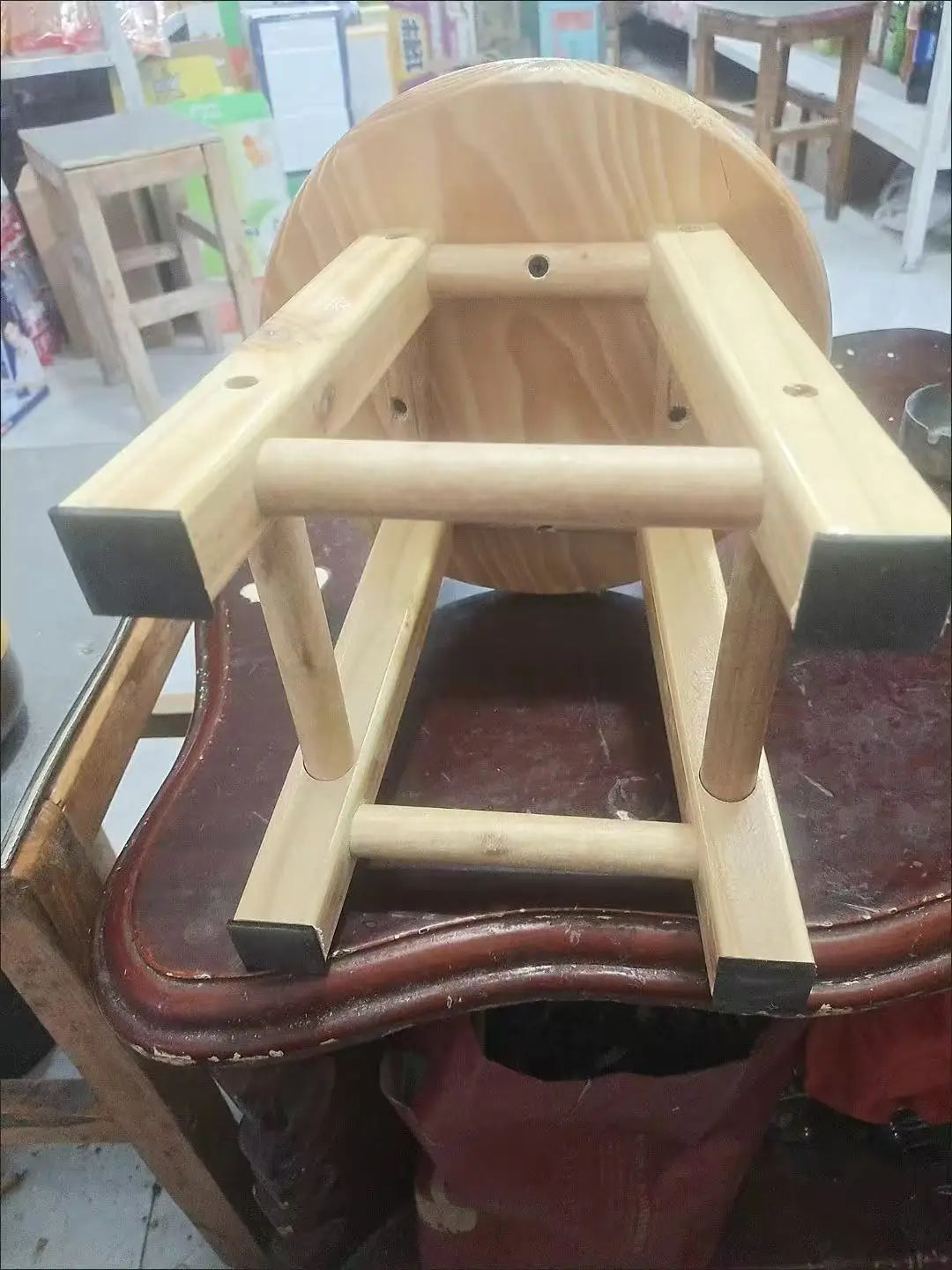 Solid Wood Round Stool