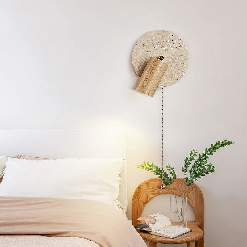 Wood Pull Chain Wall Sconce