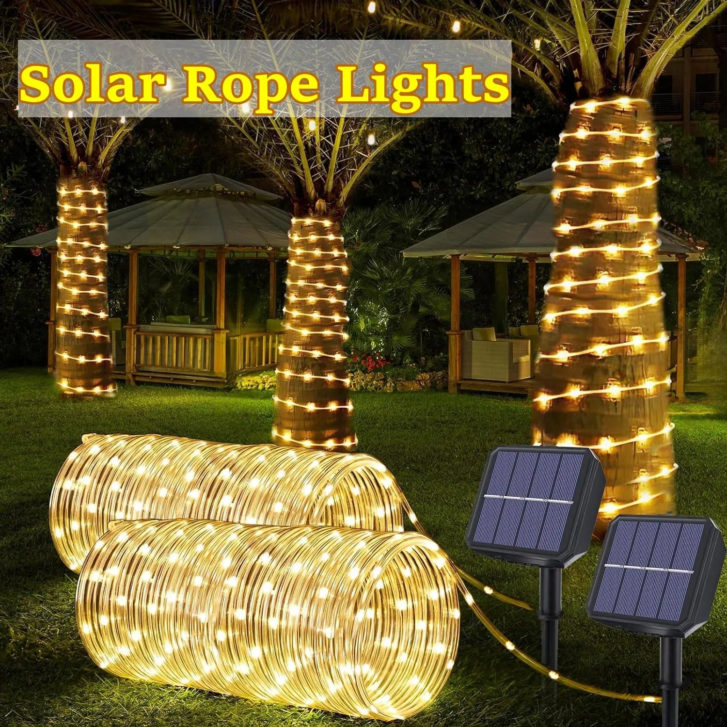 Solar Rope Garland String Lights
