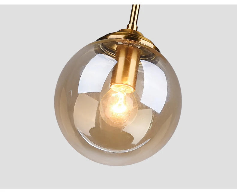 Modern Luxury Metal Chandelier Nordic Creative LED Glass Pendant Lamp