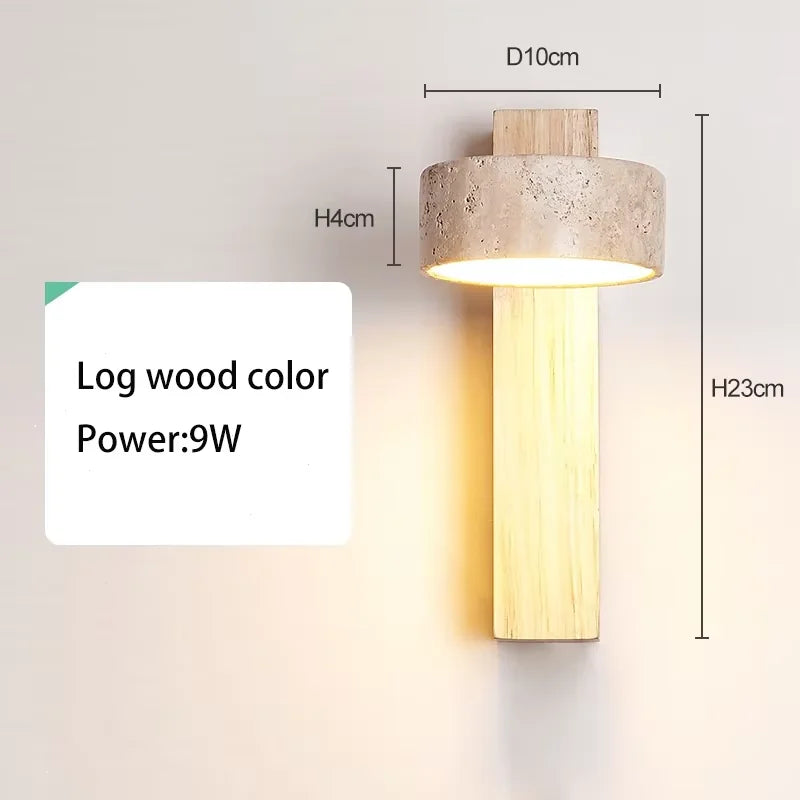 Travertine Stone Pull Chain Wall Lamp