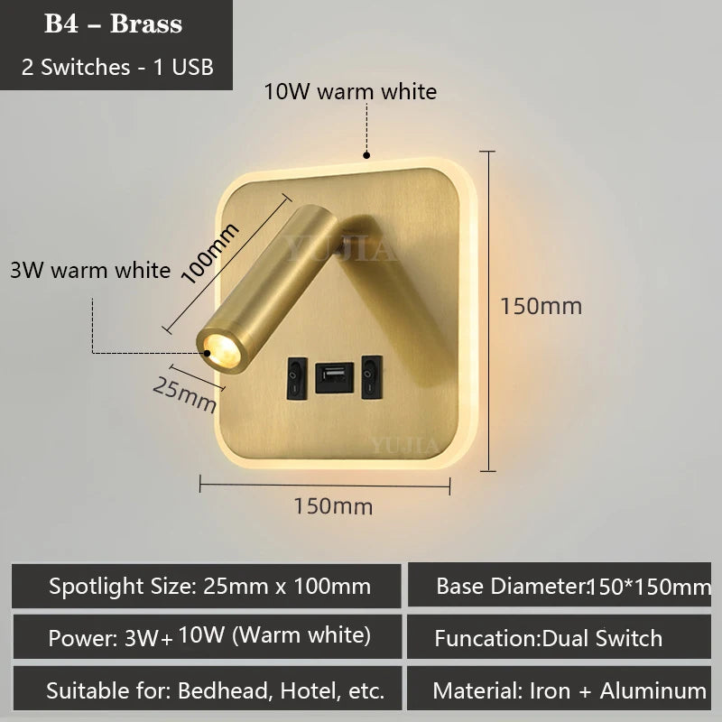 Multifunctional LED Wall Sconce With Switch