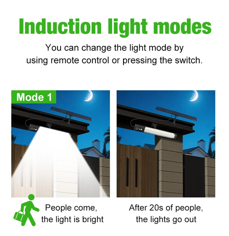 Solar Lights Outdoor Motion Sensor 158LED Flood Lights with Remote