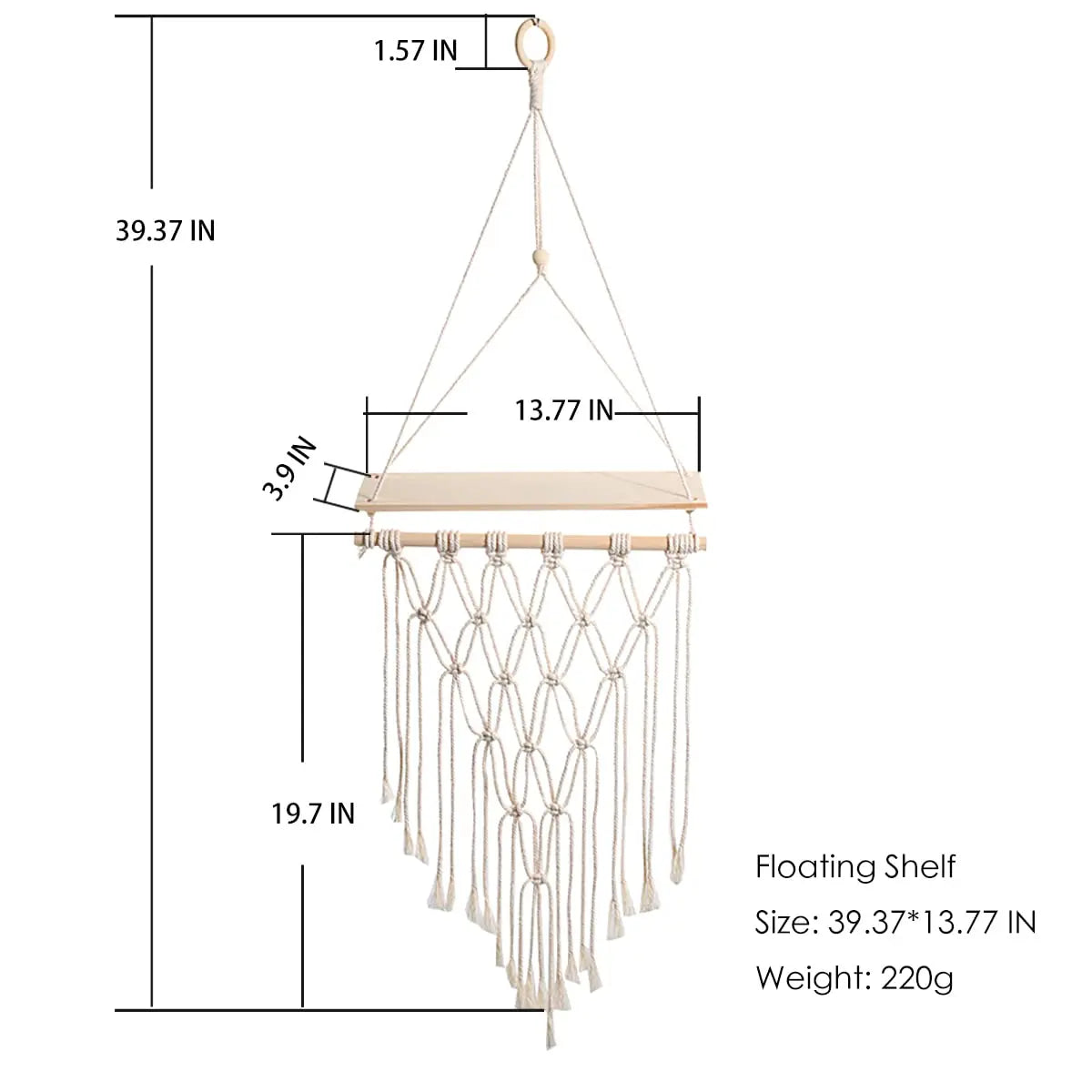 Macrame Wall Hanging Shelf