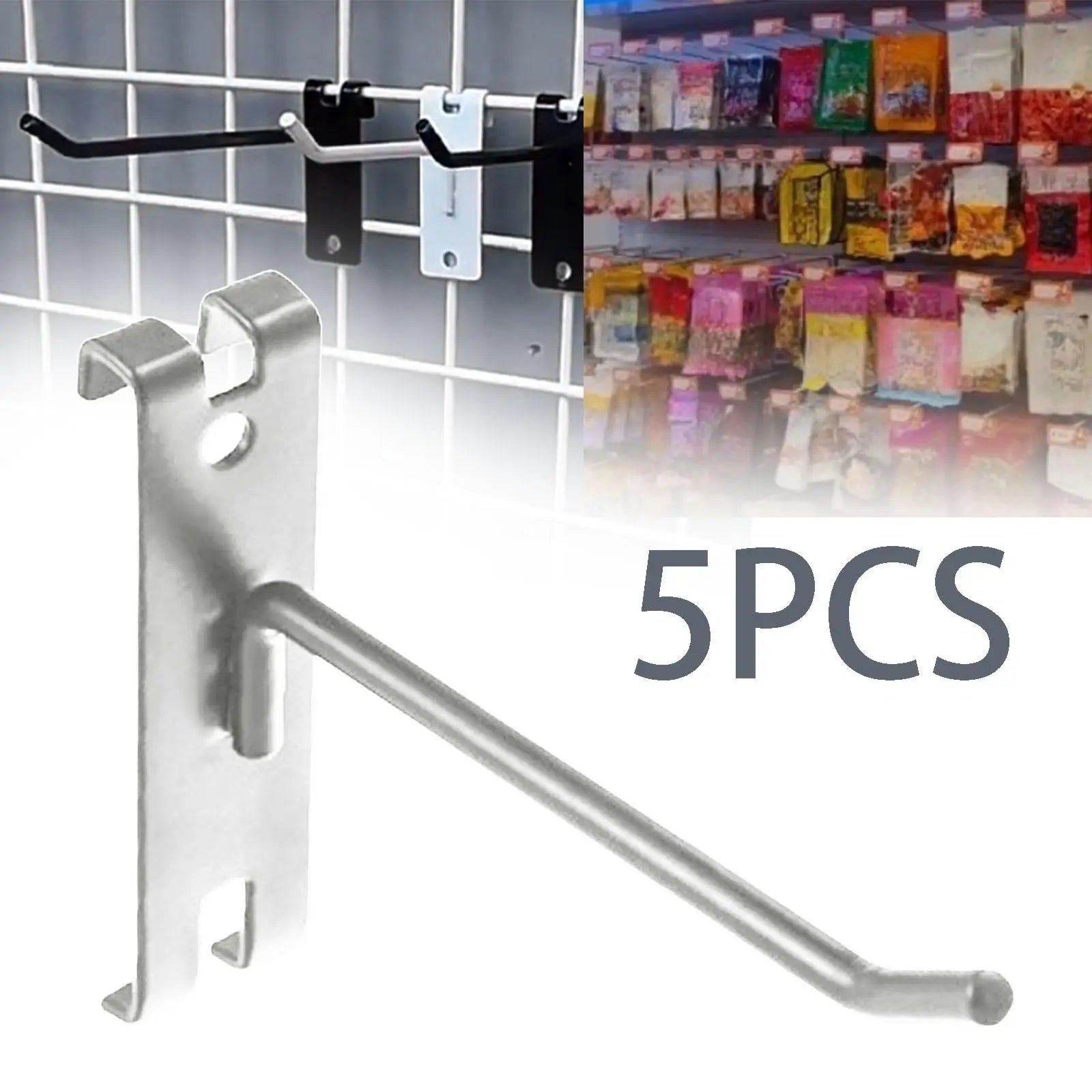 Metal Grid Wall Display Hooks Set of 5