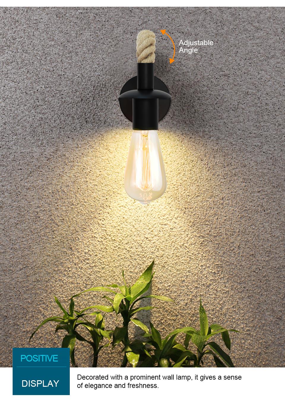 Retro Hemp Rope Wall Lamp
