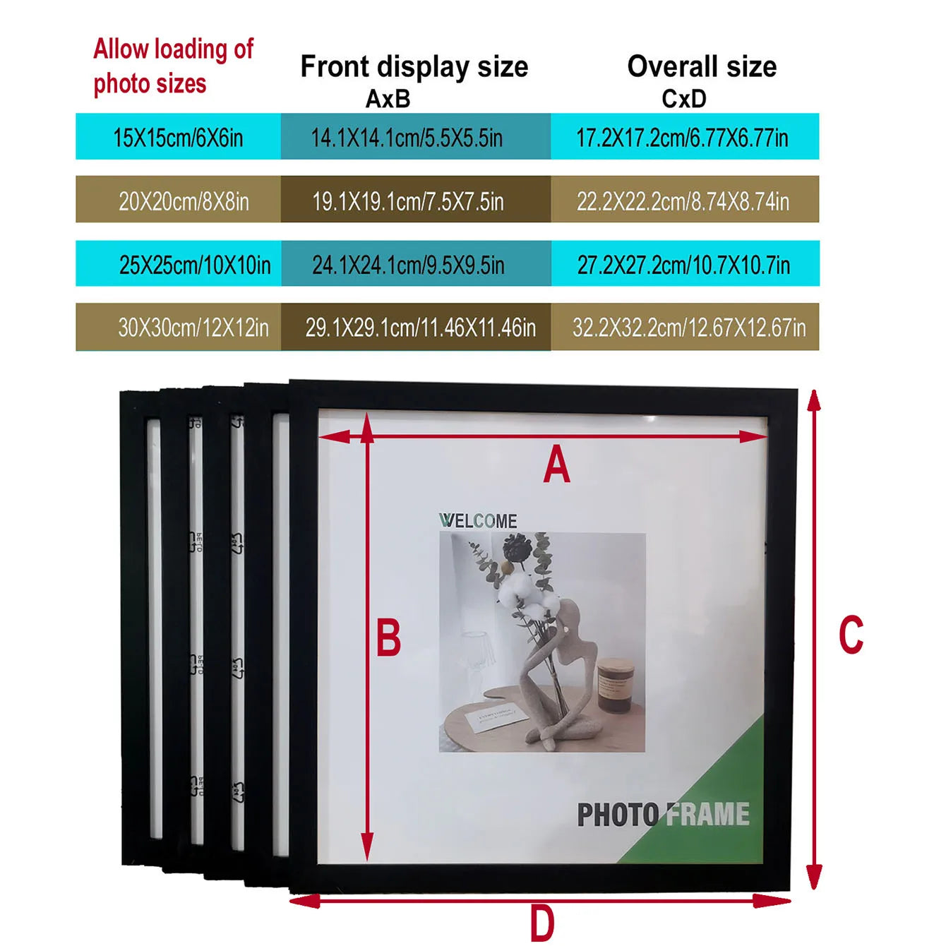 Square Photo Frame Set of 5