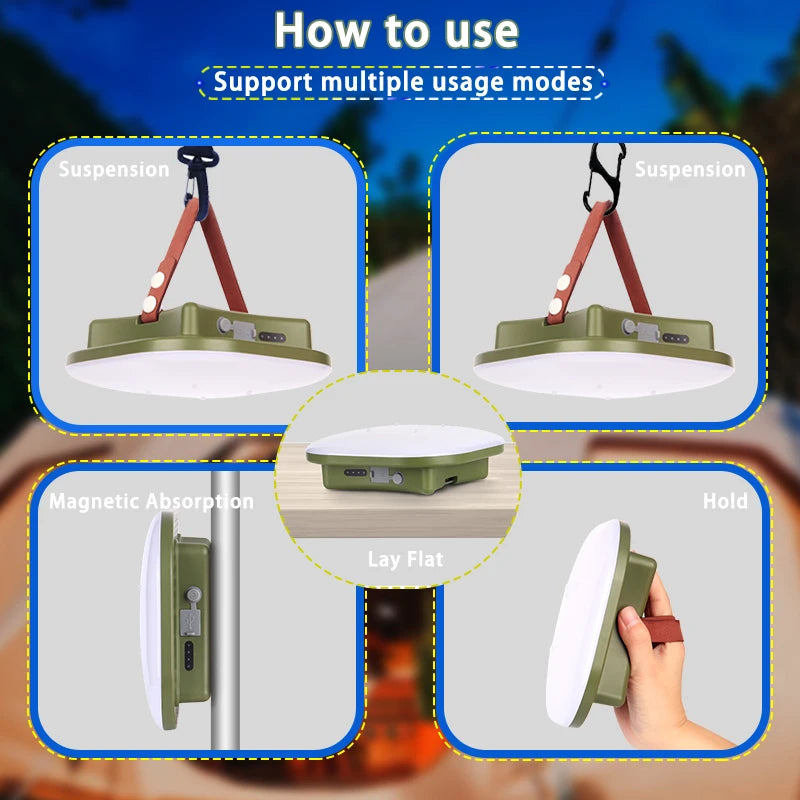MOSLIGHTING Solar Chargin Tent Strong Light with Magnet Zoom Portable