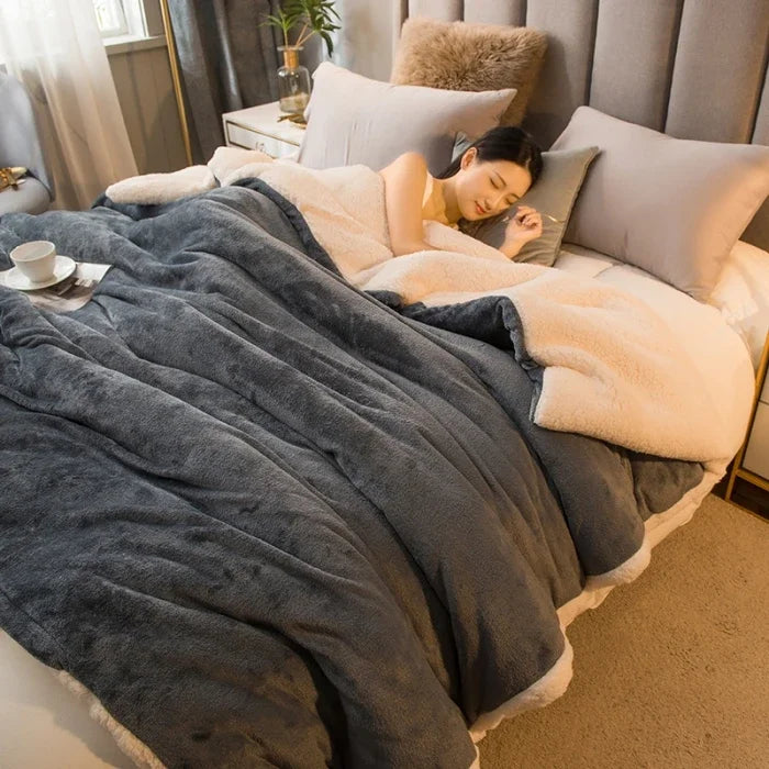 Double Sided Lamb Fluff Blanket