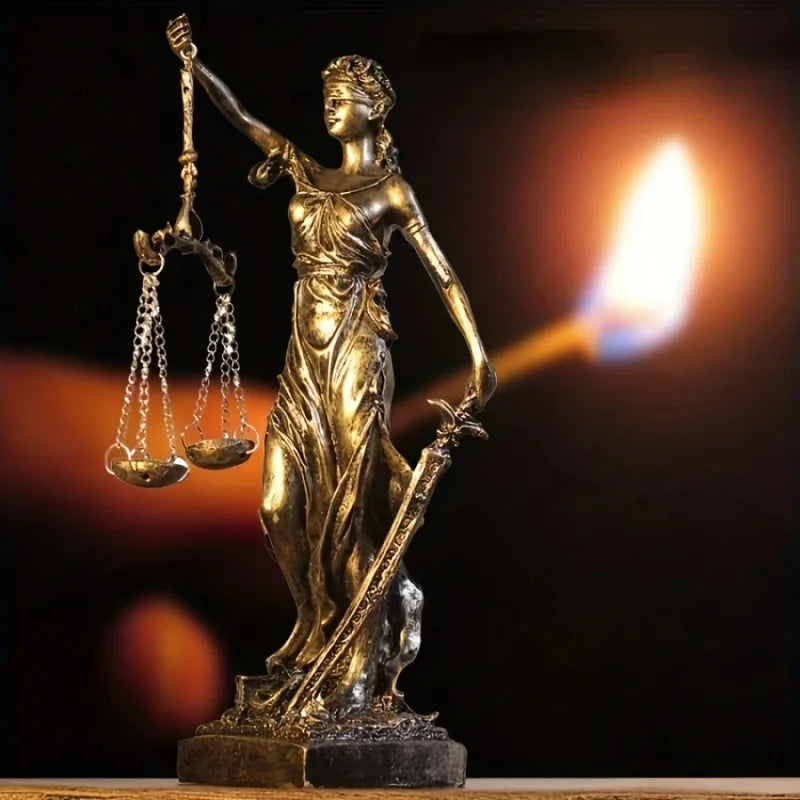 Lady Justice Statue Desk Ornament