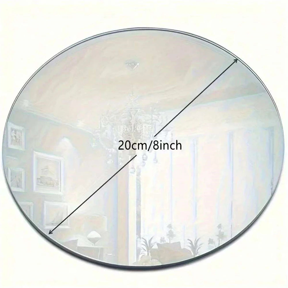 Round Mirror Candle Plates Set of 10