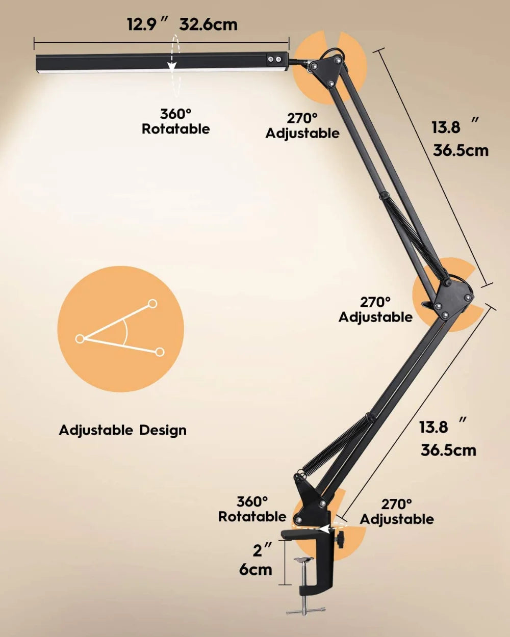 Clamp Swing Arm Desk Lamp