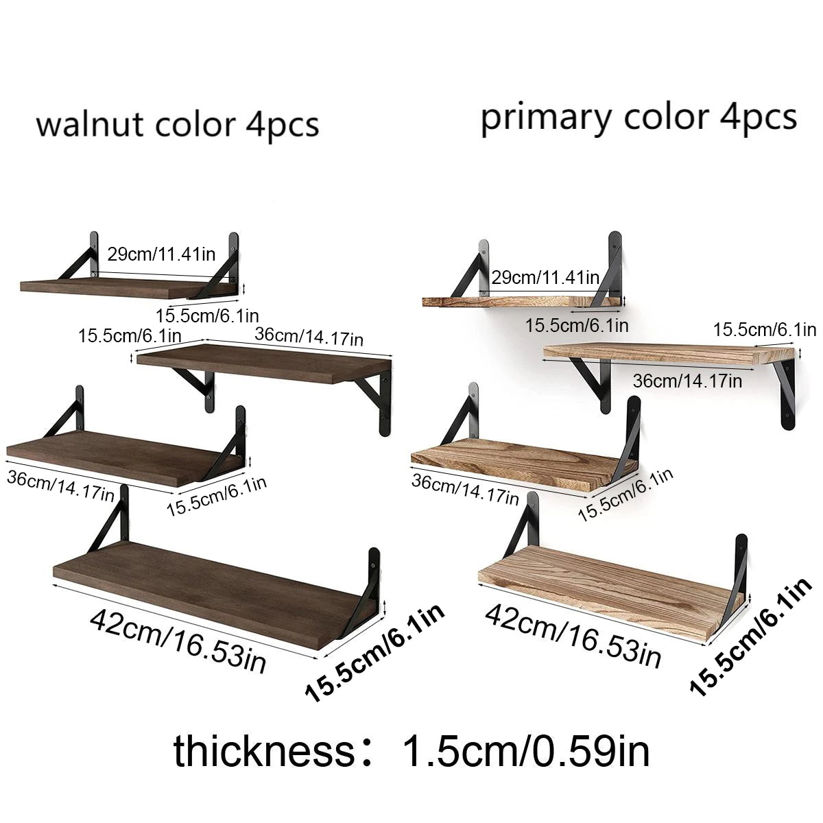 Wood Floating Wall Shelf Set
