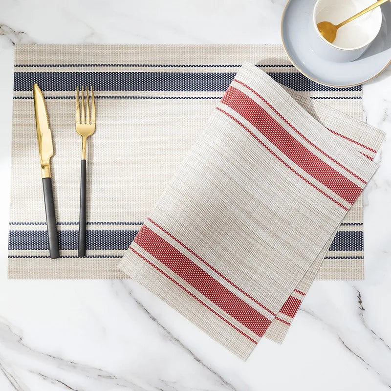 Washable Vinyl Woven Placemat Set